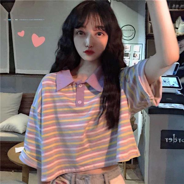 women's t-shirt 2021 summer short women korean version ulzzang purple lapel stripes small fresh cute female shirt sleeve1, White
women's t-shirt 2021 summer short women korean version ulzzang purple lapel stripes small fresh cute female shirt sleeve1, White