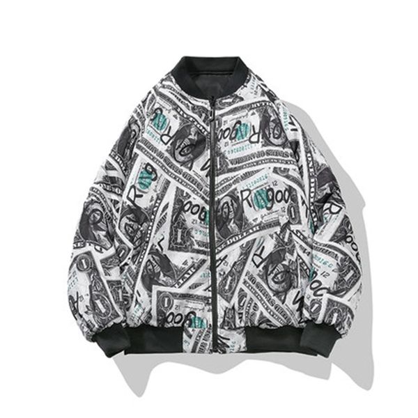 loose new parka cotton wadded thick jacket man without end money printing two sides wear coats 2674, Black
loose new parka cotton wadded thick jacket man without end money printing two sides wear coats 2674, Black