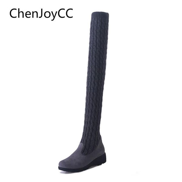 women's knitted wool high-tube flat over-the-knee stretch boots are more fashionable and non-slip ladies, Black
women's knitted wool high-tube flat over-the-knee stretch boots are more fashionable and non-slip ladies, Black