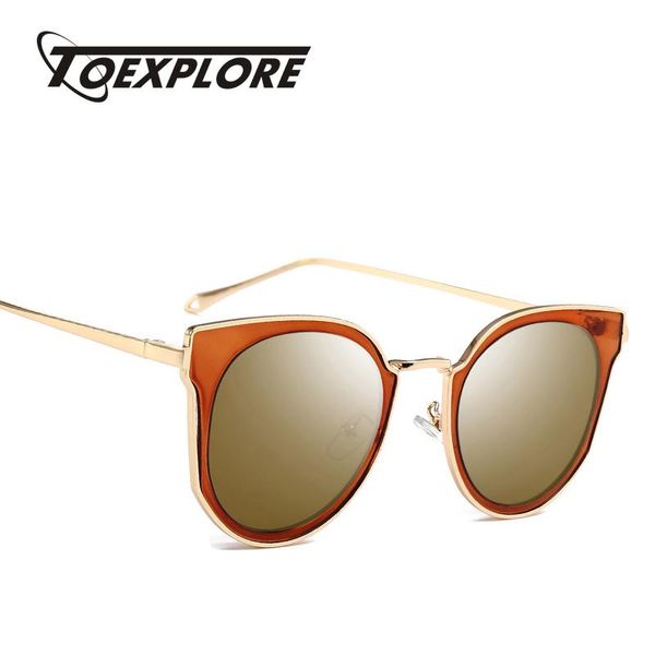 sunglasses toexplore cat eye women men brand designer eyewear oval mirror retro sun glasses fashion uv400, White;black