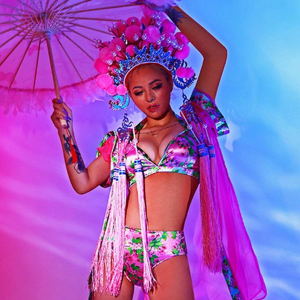 stage wear nightclub dj costume chinese style fringe set birthday rave party outfit bikini cosplay festival clothing bl4967, Black;red
stage wear nightclub dj costume chinese style fringe set birthday rave party outfit bikini cosplay festival clothing bl4967, Black;red