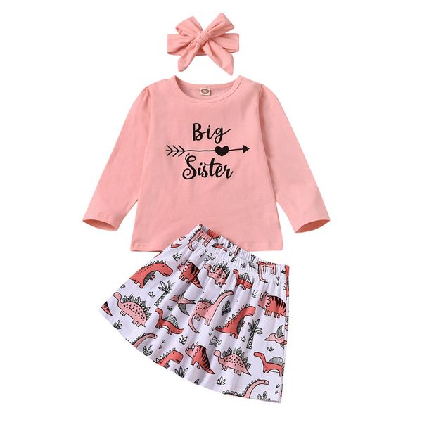 baby girls cartoon sets big sister long sleeve dinosaur printed skirts toddler casual clothes suit infant kids outfits headband 061209, White
baby girls cartoon sets big sister long sleeve dinosaur printed skirts toddler casual clothes suit infant kids outfits headband 061209, White
