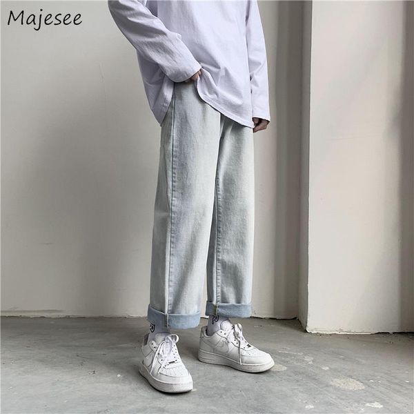 men's jeans men plus size 3xl korean style solid mid-waist long straight fashionable washed bf loose students all-match denim trousers, Blue
men's jeans men plus size 3xl korean style solid mid-waist long straight fashionable washed bf loose students all-match denim trousers, Blue