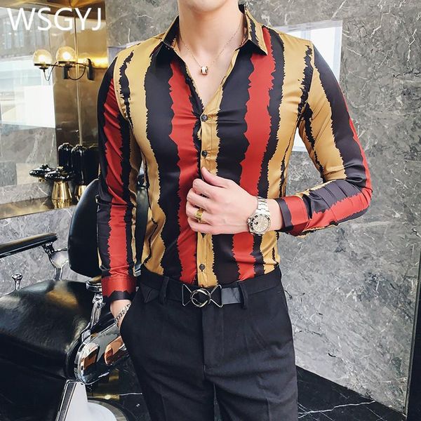 golden stripes shirt men turn down collar slim fit 2020 men's social shirts long sleeve gentlemen striped camisas hombre, White;black
golden stripes shirt men turn down collar slim fit 2020 men's social shirts long sleeve gentlemen striped camisas hombre, White;black