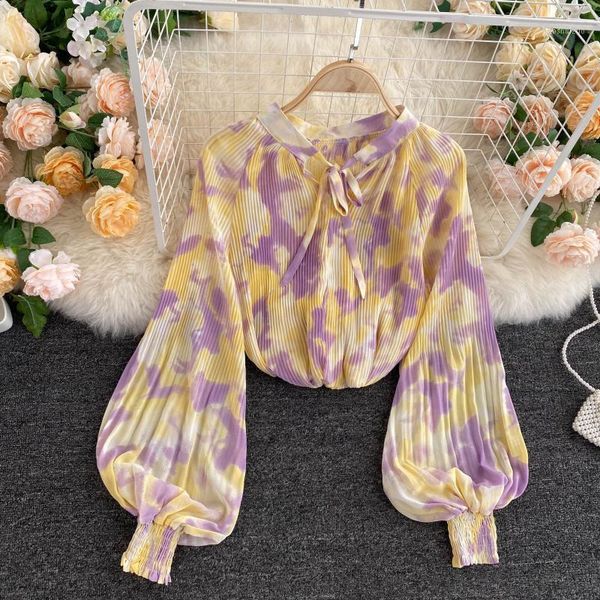 2020 new shirt women's v-neck puff sleeve loose pleated slimming tie-dye chiffon blouse uk2451, White
2020 new shirt women's v-neck puff sleeve loose pleated slimming tie-dye chiffon blouse uk2451, White
