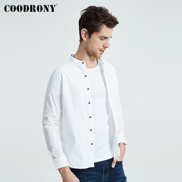 coodrony chinese style mandarin collar short sleeve men shirt summer cool cotton shirt men business casual shirts camisa s96017 c1215, White;black 
coodrony chinese style mandarin collar short sleeve men shirt summer cool cotton shirt men business casual shirts camisa s96017 c1215, White;black