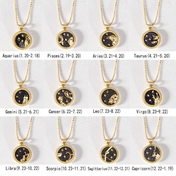 female 12 constellation necklaces elegant star zodiac sign charm gold chain white black resin day night pendant choker necklaces1, Silver
female 12 constellation necklaces elegant star zodiac sign charm gold chain white black resin day night pendant choker necklaces1, Silver