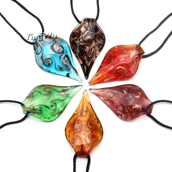 pendant necklaces yingwu wholesale 6pcs women's lampwork murano glass waterdrop leaf spiral gold foil necklace charm, Silver
pendant necklaces yingwu wholesale 6pcs women's lampwork murano glass waterdrop leaf spiral gold foil necklace charm, Silver