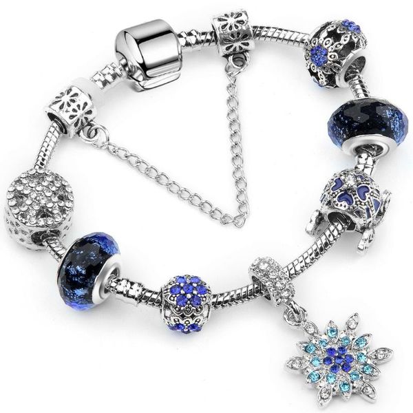 america flag diy charm bracelet with snowflake dangle charm blue color women pa bracelet jewelry, Black
america flag diy charm bracelet with snowflake dangle charm blue color women pa bracelet jewelry, Black