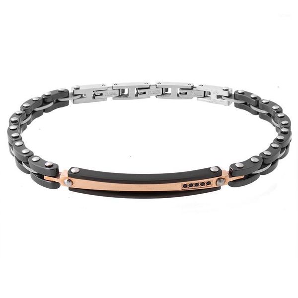 runda fashion men handmade black cz and ceramic wrist band bracelet with rose gold stainless steel links bracelet gift jewelry1
runda fashion men handmade black cz and ceramic wrist band bracelet with rose gold stainless steel links bracelet gift jewelry1