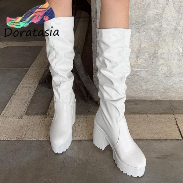 boots doratasia women solid brand design shoes platform slip on fashion block heel mid calf, Black
boots doratasia women solid brand design shoes platform slip on fashion block heel mid calf, Black