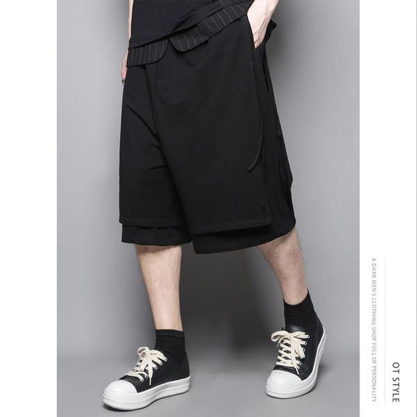 men's shorts false two-piece japanese black two-sided ribbon casual sports loose harlan men five-point pan, White;black
men's shorts false two-piece japanese black two-sided ribbon casual sports loose harlan men five-point pan, White;black