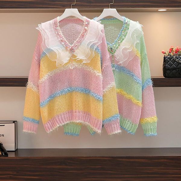 women's sweaters plus size 2021 autumn/winter style cover belly slimming , age-reducing foreign sweaters, outer wear uk176, White;black
women's sweaters plus size 2021 autumn/winter style cover belly slimming , age-reducing foreign sweaters, outer wear uk176, White;black