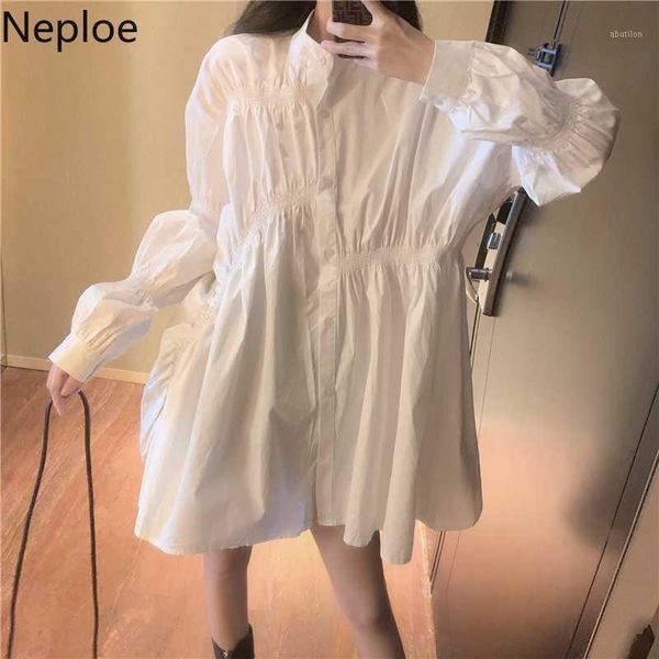women's blouses & shirts neploe korean pleated irregular blouse 2021 spring long sleeve stand neck shirt single breasted solid medium-l, White
women's blouses & shirts neploe korean pleated irregular blouse 2021 spring long sleeve stand neck shirt single breasted solid medium-l, White