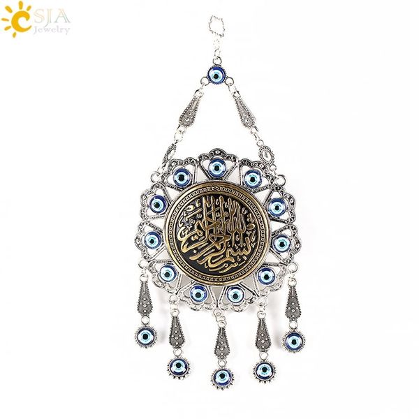 csja islamic ayatul kursi koran quran pendants round evil eye beads pendulum wall hanging muslim decoration amulet jewelry e293 201013, Silver
csja islamic ayatul kursi koran quran pendants round evil eye beads pendulum wall hanging muslim decoration amulet jewelry e293 201013, Silver