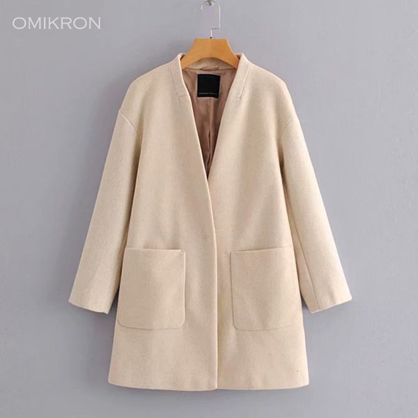 omikron new fashion wool blends coat women long sleeve v neck outwear jacket casual autumn winter elegant overcoat outerwear, Black
omikron new fashion wool blends coat women long sleeve v neck outwear jacket casual autumn winter elegant overcoat outerwear, Black