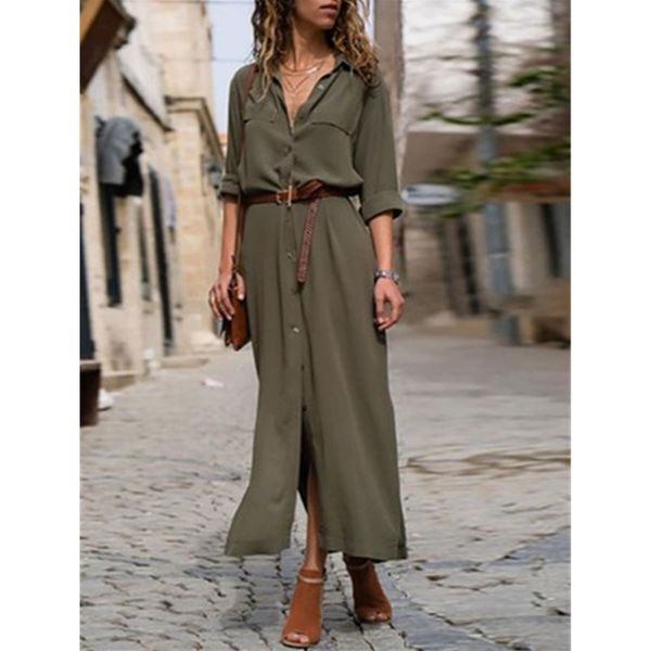 women swing shirt dress fashion trend long sleeve cardigan lapel neck long skirt designer female spring button casual loose dresses, Black;gray
women swing shirt dress fashion trend long sleeve cardigan lapel neck long skirt designer female spring button casual loose dresses, Black;gray