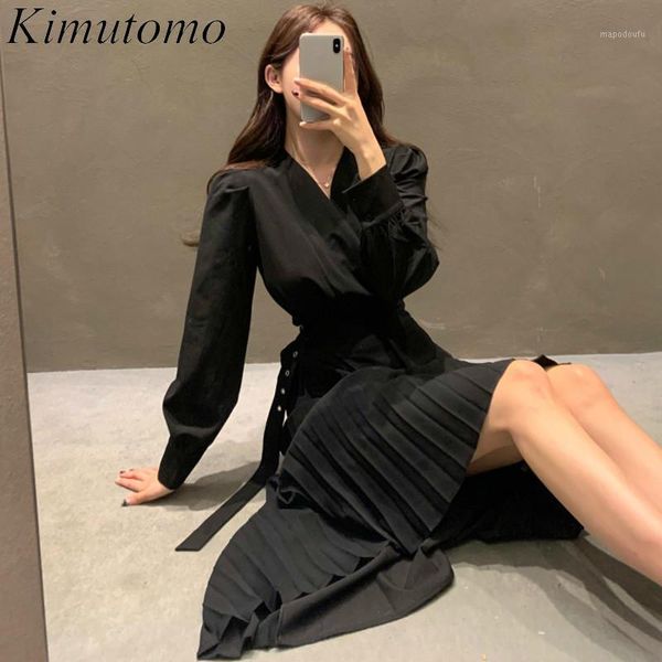 kimutomo chic pleated dress spring 2021 women fake two piece patchwork female v-neck crossing belt elegant vestido de mujer1, Black;gray
kimutomo chic pleated dress spring 2021 women fake two piece patchwork female v-neck crossing belt elegant vestido de mujer1, Black;gray