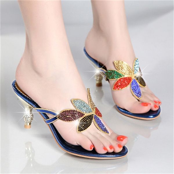 fashion women's slippers crystal flowers high slides clip open toe heels thin ladies shoes fz77, Black
fashion women's slippers crystal flowers high slides clip open toe heels thin ladies shoes fz77, Black