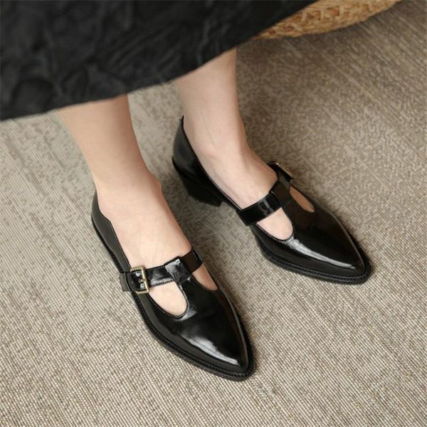 full leather inside and outside 2021 spring women's pumps genuine leather pointed toe fashion retro solid color mary jane shoes, Black
full leather inside and outside 2021 spring women's pumps genuine leather pointed toe fashion retro solid color mary jane shoes, Black