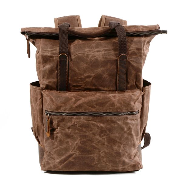 strained canvas man outdoors bag portable waterproof backpack d70f