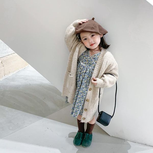 2021 autumn and winter new style girl's sweater mid-length fashion knitted cardigan baby girl outdoor korean-style versatile coa, Blue
2021 autumn and winter new style girl's sweater mid-length fashion knitted cardigan baby girl outdoor korean-style versatile coa, Blue