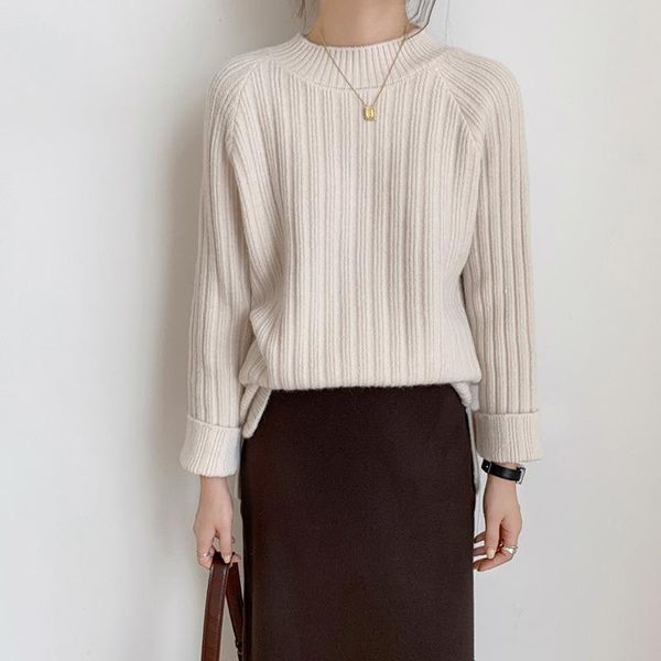 make # 2020 new winter round collar woman contracted joker head han edition loose knitting sweater coat, White;black
make # 2020 new winter round collar woman contracted joker head han edition loose knitting sweater coat, White;black