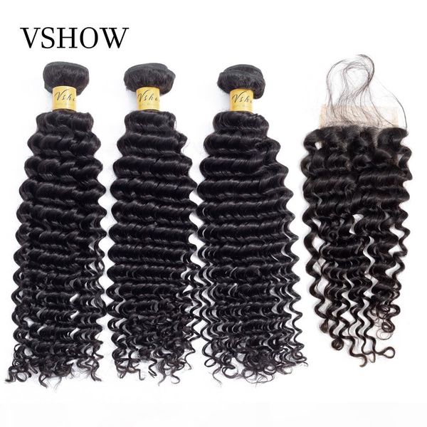 brazilian deep wave bundles with closure 4*4 part lace 3 bundles with closure vshow remy human hair bundles with closure, Black
brazilian deep wave bundles with closure 4*4 part lace 3 bundles with closure vshow remy human hair bundles with closure, Black