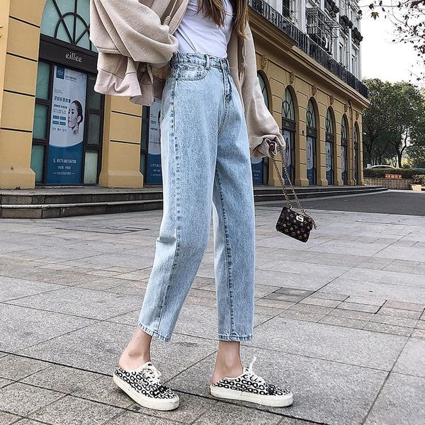 women's jeans 2021 spring autumn high waist loose and thin harlan cropped pants wash retro straight denim trousers slim soft, Blue
women's jeans 2021 spring autumn high waist loose and thin harlan cropped pants wash retro straight denim trousers slim soft, Blue