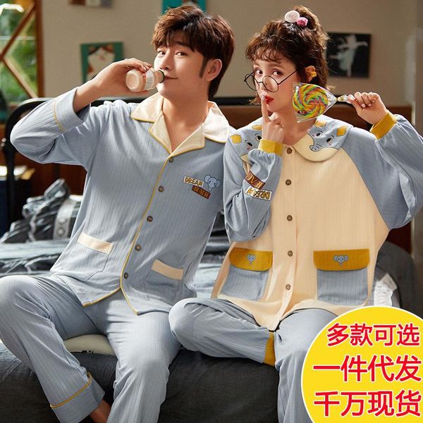 autumn and winter couples pajamas female pure cotton long-sleeved cardigan fold-down collar cartoon autumn may outer wear men co, Black;red
autumn and winter couples pajamas female pure cotton long-sleeved cardigan fold-down collar cartoon autumn may outer wear men co, Black;red