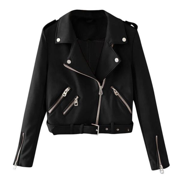women winter long sleeve solid color zipper jacket ladies leather overcoat short outwear coat for female 2020 new fashion, Black;brown 
women winter long sleeve solid color zipper jacket ladies leather overcoat short outwear coat for female 2020 new fashion, Black;brown