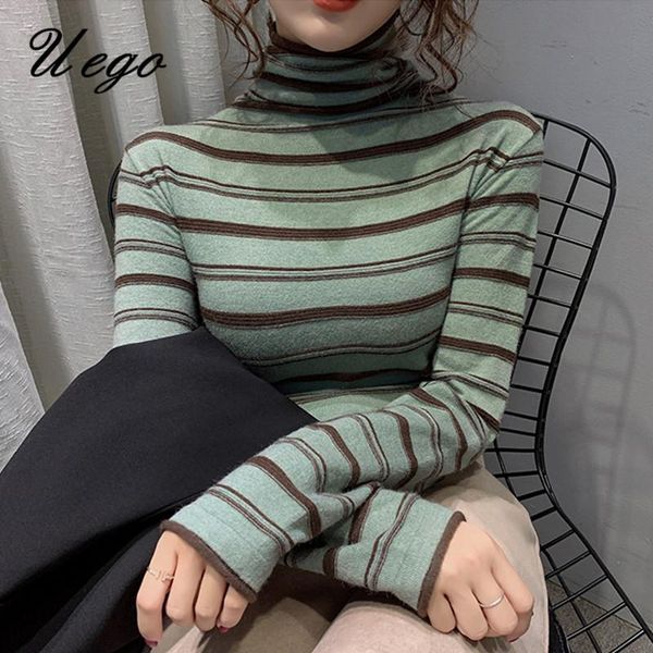 uego korea style striped turtleneck sweater women autumn winter knitted sweater basic shirt spring casual pullover, White;black
uego korea style striped turtleneck sweater women autumn winter knitted sweater basic shirt spring casual pullover, White;black