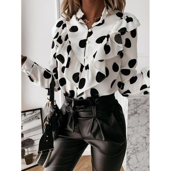 women autumn buttons long sleeve polka dot print blouse shirt ladies casual slim korean boho ruffles elegant blusa sj6896u, White
women autumn buttons long sleeve polka dot print blouse shirt ladies casual slim korean boho ruffles elegant blusa sj6896u, White