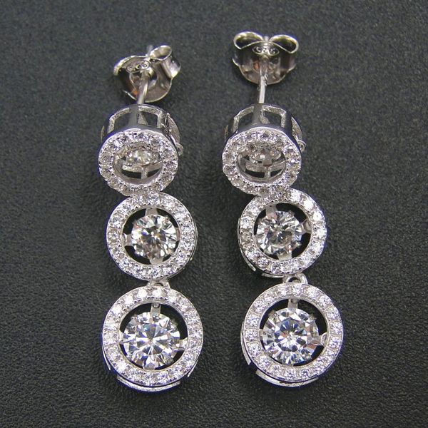 925 sterling silver three 2021 moving cz stone stud earrings dancing diamond dancing cz jewelry women's long earrings for gift, Golden;silver
925 sterling silver three 2021 moving cz stone stud earrings dancing diamond dancing cz jewelry women's long earrings for gift, Golden;silver