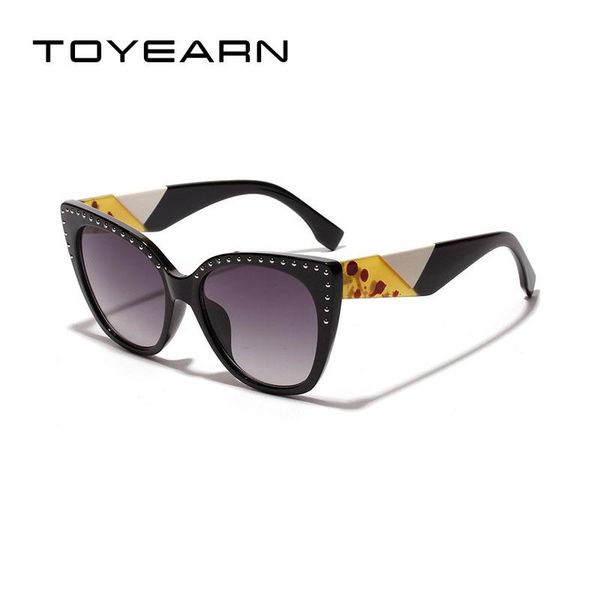 toyearn new luxury ladies cat eye sunglasses women vintage brand designer rivet frame sun glasses for female, White;black
toyearn new luxury ladies cat eye sunglasses women vintage brand designer rivet frame sun glasses for female, White;black