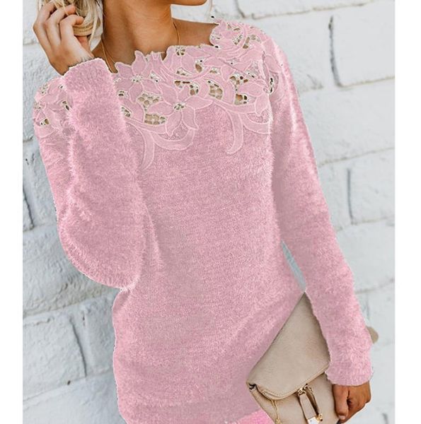 women lace hollow out sweaters long sleeve pullover sweater ladies o neck jumper fashion knitwears solid sweaters lj201126, White;black
women lace hollow out sweaters long sleeve pullover sweater ladies o neck jumper fashion knitwears solid sweaters lj201126, White;black