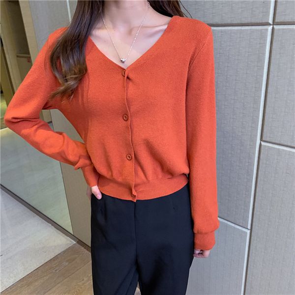 loose women's sweaters v neck long sleeve button knitted sweater cardigan autumn winter short cardigans for women 2020, White;black
loose women's sweaters v neck long sleeve button knitted sweater cardigan autumn winter short cardigans for women 2020, White;black