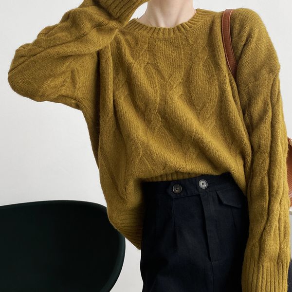 retro autumn woman's knitted shirt short casual sweaters long sleeve solid color loose upper mesh sweater, White;black
retro autumn woman's knitted shirt short casual sweaters long sleeve solid color loose upper mesh sweater, White;black