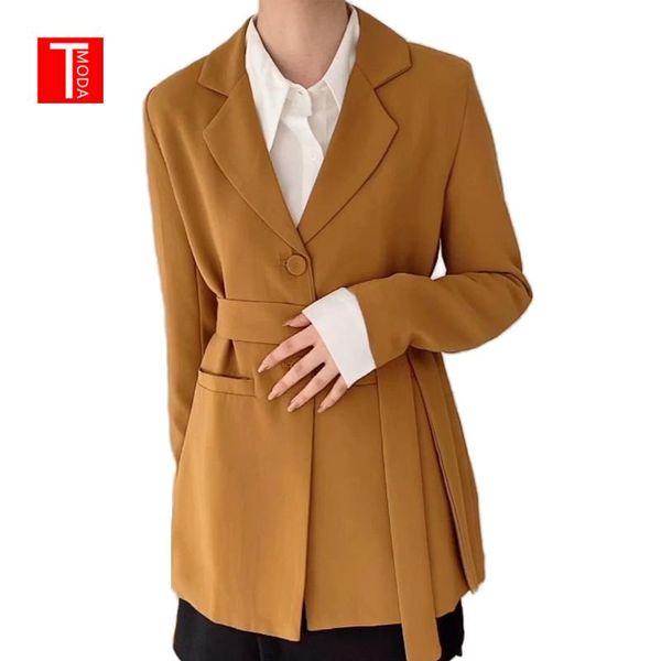 tmoda387 women 2021 fashion with belt single breasted blazer coat vintage long sleeve pockets female outerwear chic, White;black
tmoda387 women 2021 fashion with belt single breasted blazer coat vintage long sleeve pockets female outerwear chic, White;black