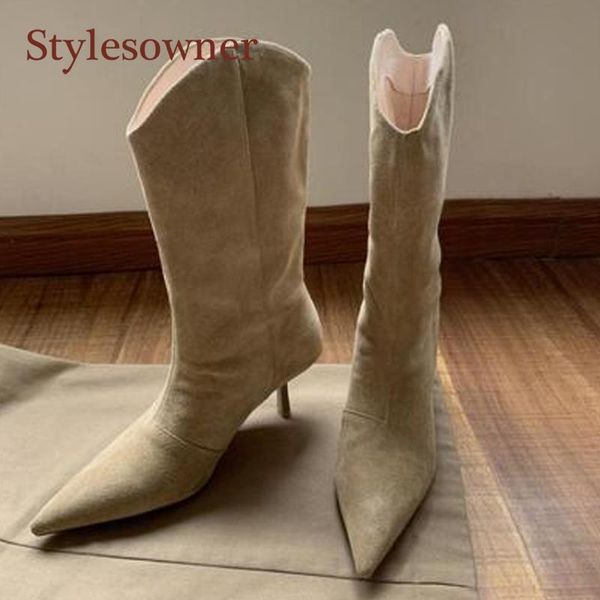 boots stiletto mid-heel sleeve mid-tube woman fashion real leather pointed toe slip-on winter handmade comfortable shoes, Black
boots stiletto mid-heel sleeve mid-tube woman fashion real leather pointed toe slip-on winter handmade comfortable shoes, Black