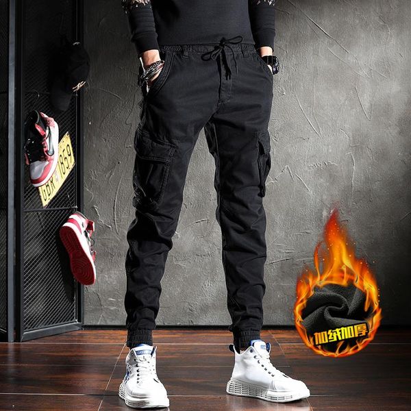 fashion winter black cargo pants men many pockets casual fleece warm slim trousers
fashion winter black cargo pants men many pockets casual fleece warm slim trousers