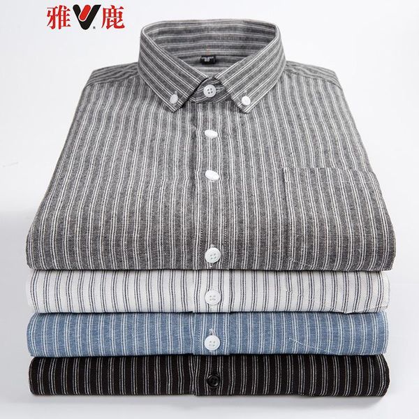 men's casual shirts clothing striped cotton long sleeve oxford body-fitting for young men college students shirt, White;black
men's casual shirts clothing striped cotton long sleeve oxford body-fitting for young men college students shirt, White;black