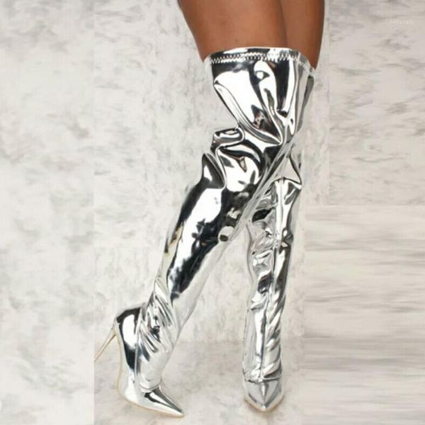 bonjomarisa female pointed toe party over the knee boots silver dress fashion knee high boots women brand shoes woman1, Black
bonjomarisa female pointed toe party over the knee boots silver dress fashion knee high boots women brand shoes woman1, Black
