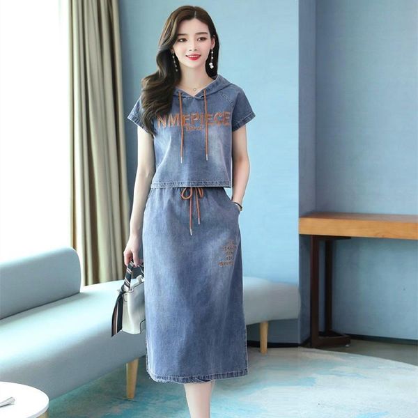 new summer women denim sets plus size casual loose hooded and slim jeans skirts two-piece suits for females denim sets, Gray
new summer women denim sets plus size casual loose hooded and slim jeans skirts two-piece suits for females denim sets, Gray