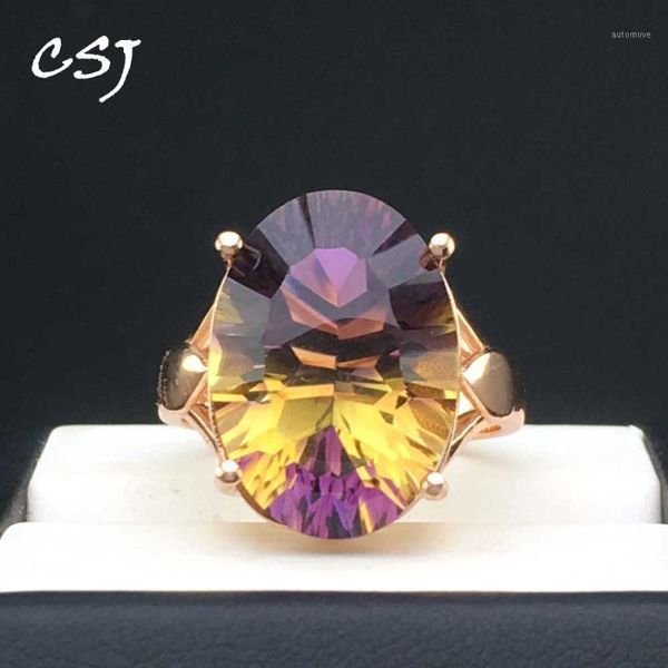 csj elegant 13ct ametrine quartz ring oval13*18m cancave cut fine jewelry wedding engagement bands for women lady girl gift1, Golden;silver
csj elegant 13ct ametrine quartz ring oval13*18m cancave cut fine jewelry wedding engagement bands for women lady girl gift1, Golden;silver