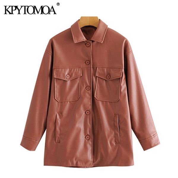 kpytomoa women fashion faux leather pockets loose jacket coat vintage long sleeve pockets female outerwear chic 201030, Black
kpytomoa women fashion faux leather pockets loose jacket coat vintage long sleeve pockets female outerwear chic 201030, Black