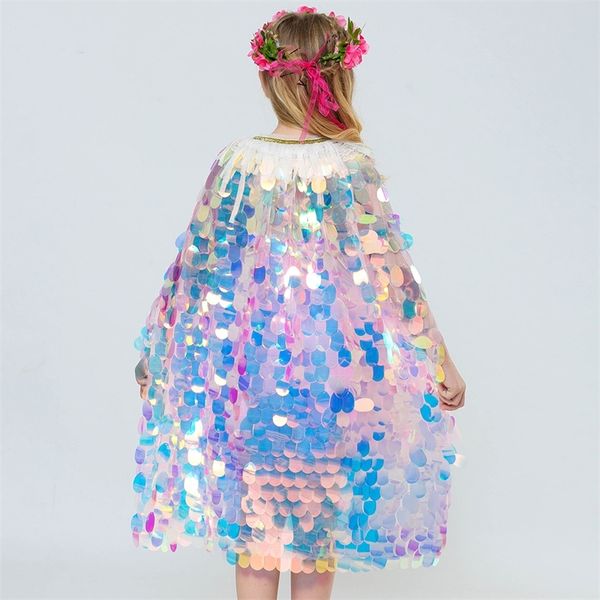 girls little mermaid cloak children colorful sequined capes princess cloak kids shiny bright party costume girl arier dress up 201204, Red;yellow 
girls little mermaid cloak children colorful sequined capes princess cloak kids shiny bright party costume girl arier dress up 201204, Red;yellow