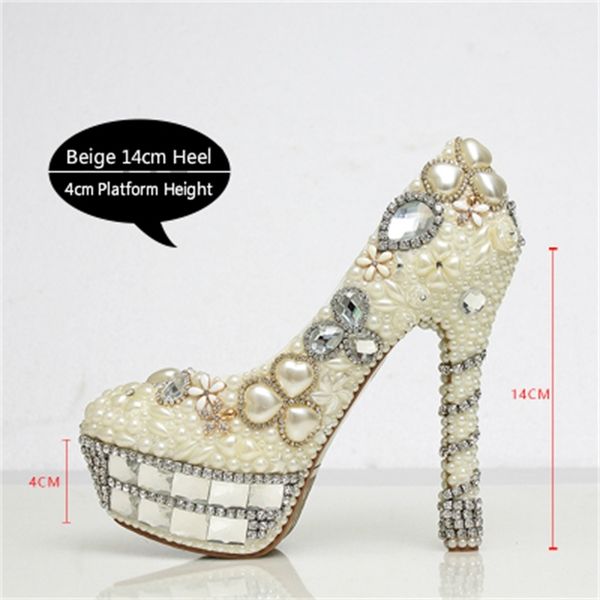 women wedding pearl crystal bombs bridal luxury super high heels two inches beige female party shoes big 43 5ira, Black
women wedding pearl crystal bombs bridal luxury super high heels two inches beige female party shoes big 43 5ira, Black
