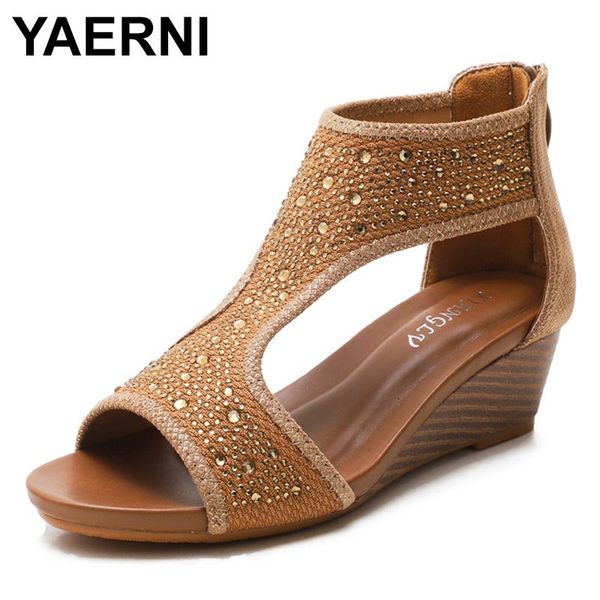 sandals yaerni women wedges fashion ladies high heel shoes soft leather with crystal design female pumps large plus size 36-42, Black
sandals yaerni women wedges fashion ladies high heel shoes soft leather with crystal design female pumps large plus size 36-42, Black