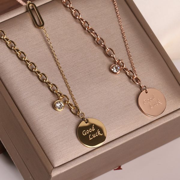 cool wind asymmetric neck chain good luck letter necklace female titanium steel fu brand net red clavicle chain, Silver
cool wind asymmetric neck chain good luck letter necklace female titanium steel fu brand net red clavicle chain, Silver